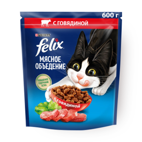 Сухой корм для кошек Felix Мясное объедение с говядиной