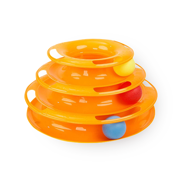 Игрушка для кошек Homecat трек трехэтажный с мячиками 24,5х12 см