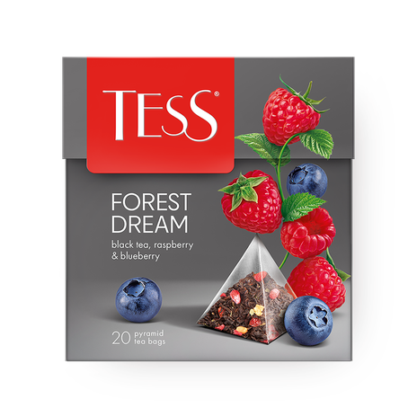 Чай чёрный Forest Dream Tess с малиной и черникой в пирамидках