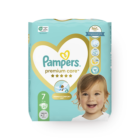 Pampers Premium Care diapers, size 7