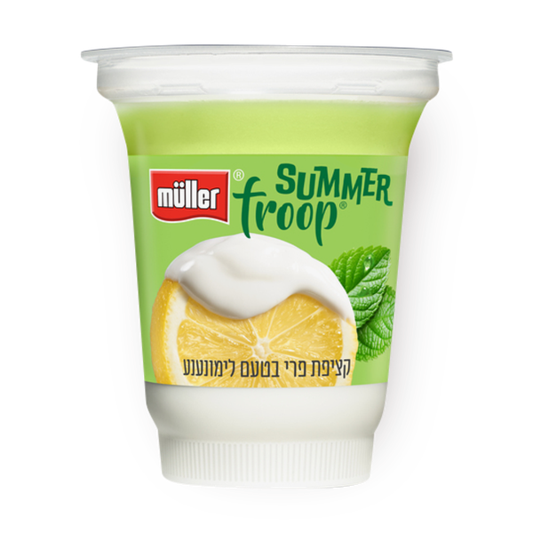 Muller froop Yogurt with mint lemon whipped cream