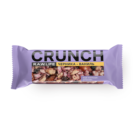 Батончик ореховый RawLife Crunch черника-ваниль