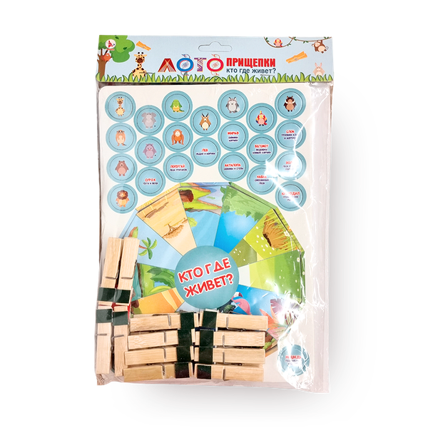 Игрушка-лото деревянная «Ракета» Кто где живет?