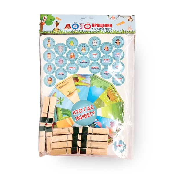 Игрушка-лото деревянная «Ракета» Кто где живет?