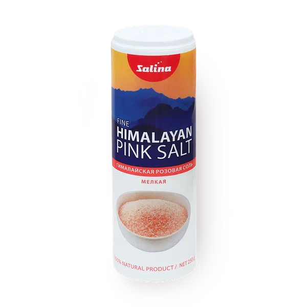 Соль розовая гималайская Salina мелкая в солонке
