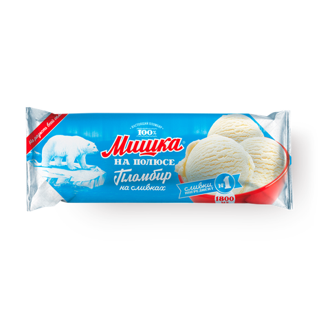 Мороженое пломбир «Мишка на полюсе» ванильный