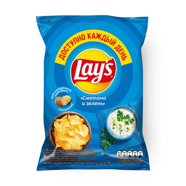 Чипсы Lay's сметана и зелень