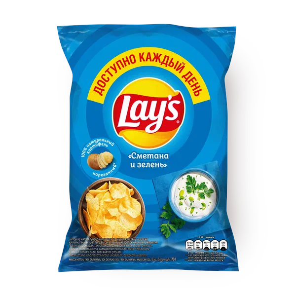 Чипсы Lay's сметана и зелень