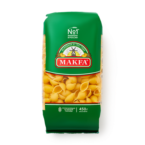 Макароны Ракушки Makfa 450 г — купить с доставкой из Яндекс Лавки