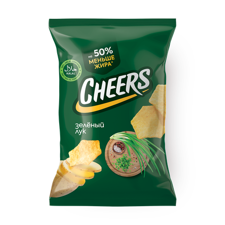 Чипсы картофельные Cheers со вкусом зеленого лука