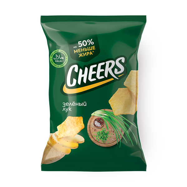 Чипсы картофельные Cheers со вкусом зеленого лука