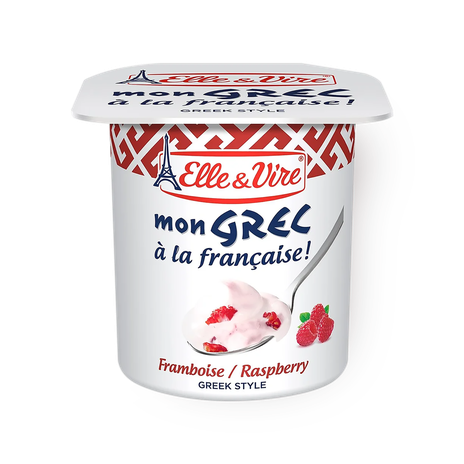 Йогурт греческий Elle&Vire Mon Grec с малиной десертный