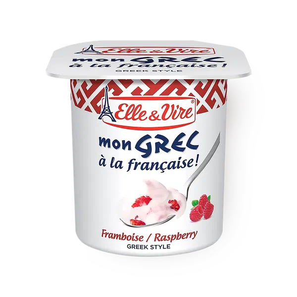 Йогурт греческий Elle&Vire Mon Grec с малиной десертный