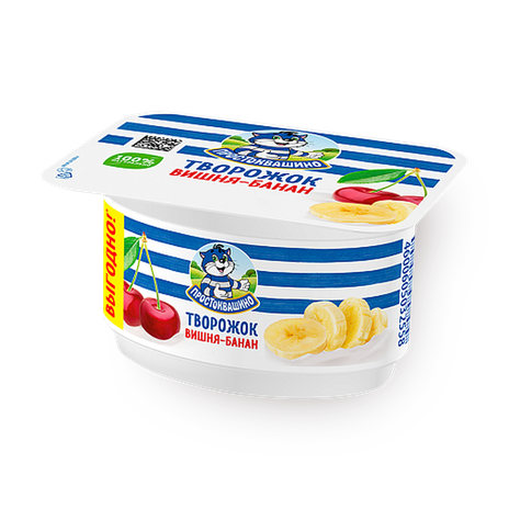 Творожок «Простоквашино» вишня-банан 3,6%
