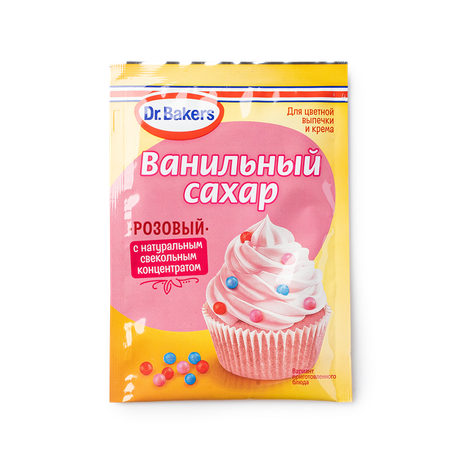 Сахар ванильный розовый Dr.Bakers с натуральным свекольным концентратом