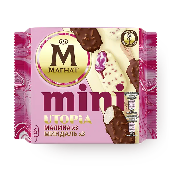 Мороженое Utopia «Mагнат» Mini малина-миндаль ассорти