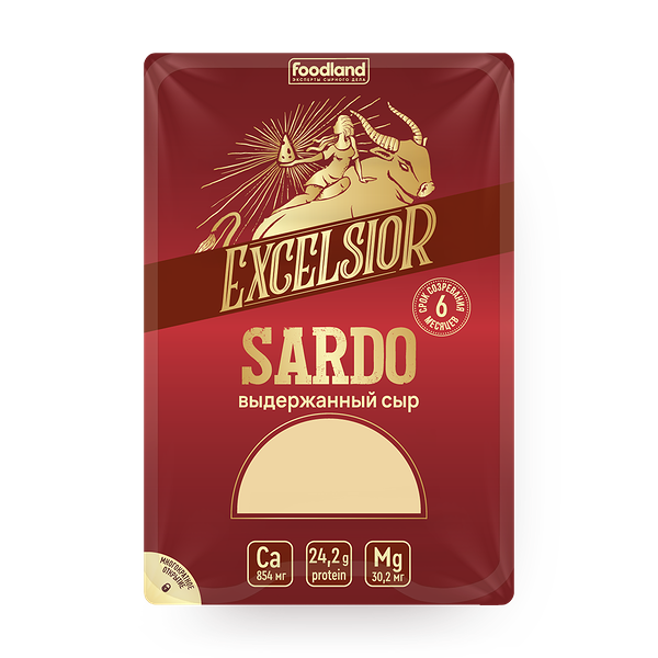 Сыр твёрдый Excelsior Sardo 45% нарезка