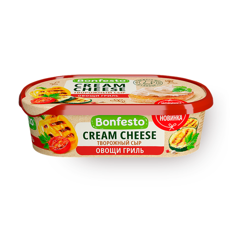 Сыр творожный Cream Cheese Bonfesto овощи гриль 65 %