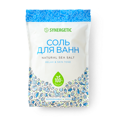 Соль морская для ванн Synergetic натуральная, 1 кг — купить с доставкой ...