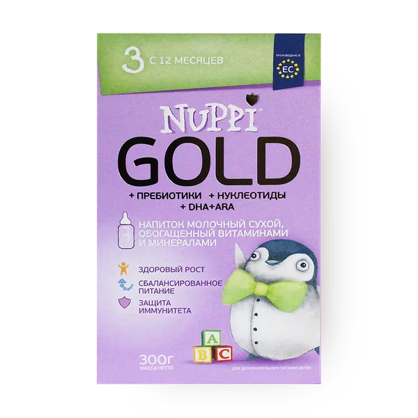 Смесь детская молочная Nuppi Gold 3 с 3 до 12 мес