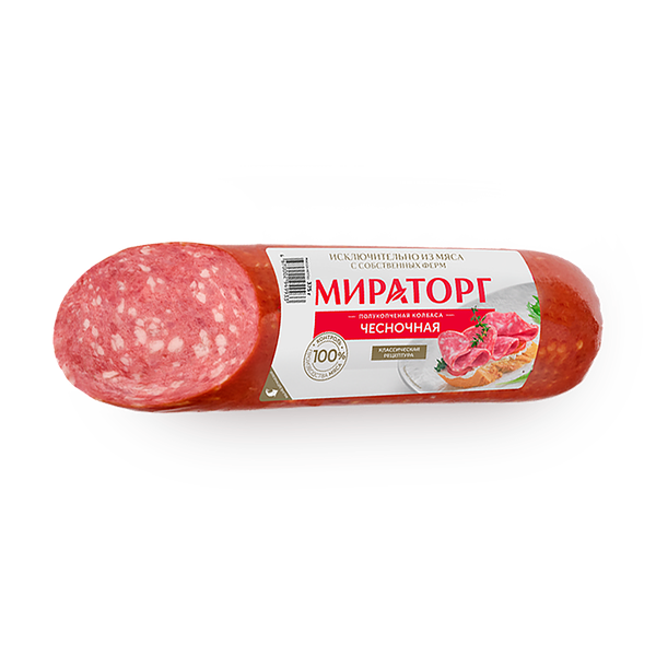 Колбаса чесночная «Мираторг» полукопчёная