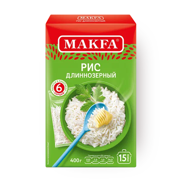 Рис длиннозёрный Makfa в варочных пакетах