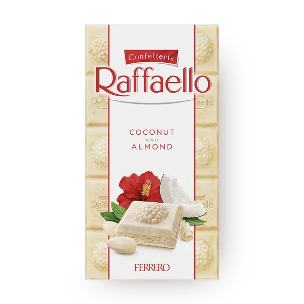 Шоколад белый Raffaello кокос-миндаль
