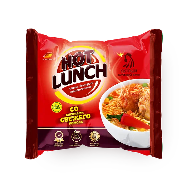 Лапша быстрого приготовления Hot Lunch с острым куриным вкусом