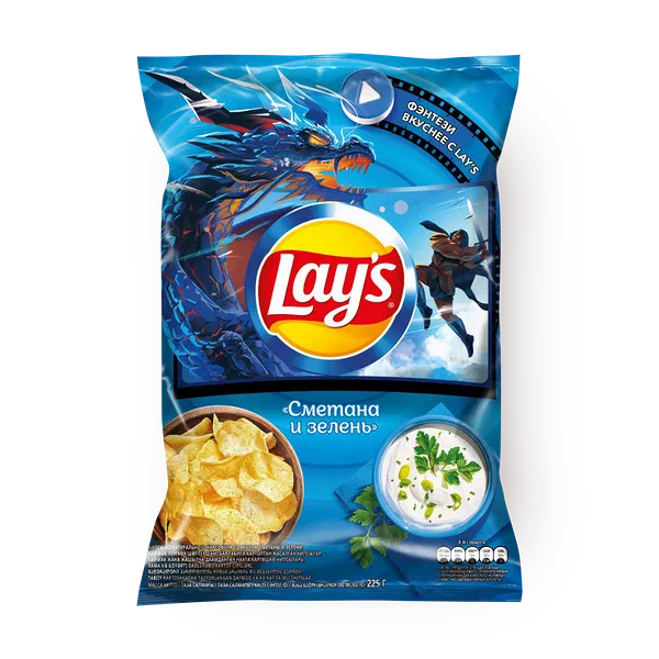 Чипсы Lay's сметана и зелень