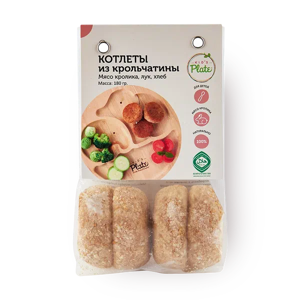 Котлеты из крольчатины Kid’s Plate замороженные 4 шт