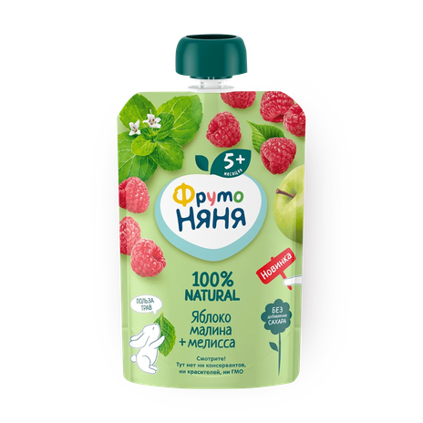 Пюре «Фрутоняня» яблоко-малина-мелисса