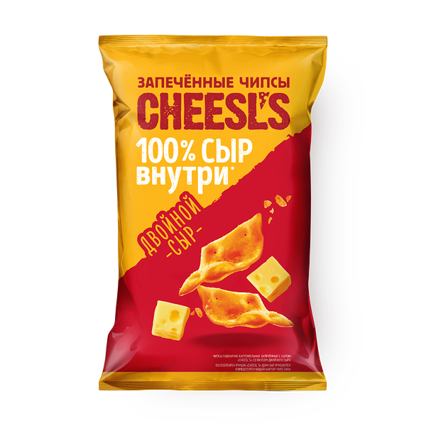 Чипсы пшенично-картофельные Cheesls запечённые с двойным сыром