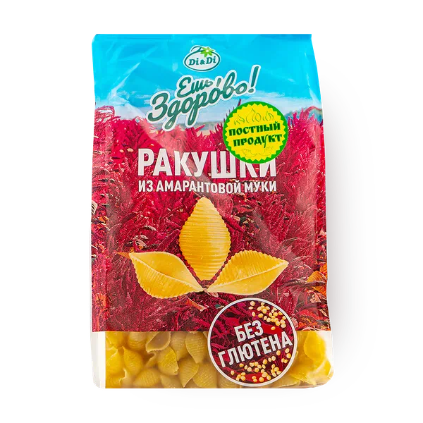 Макароны Ракушки «Ешь Здорово» из амарантовой муки без глютена