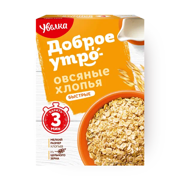 Хлопья овсяные Быстрые «Увелка»