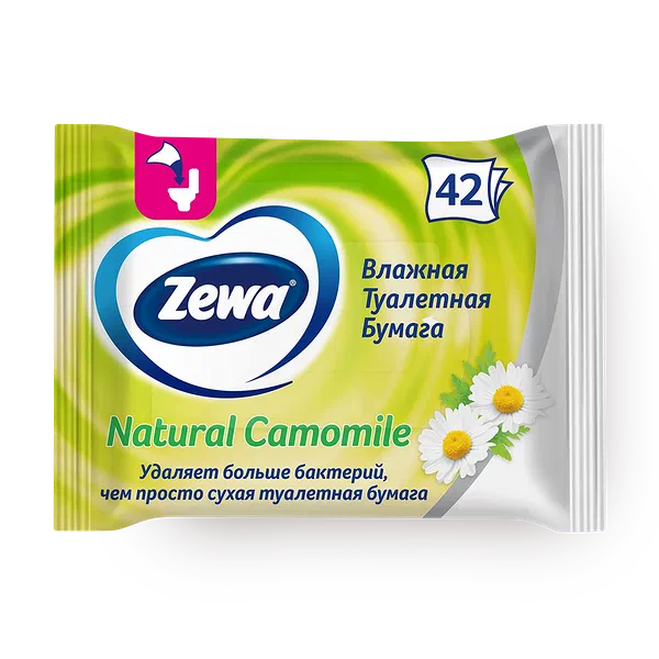 Влажная туалетная бумага Zewa ромашка