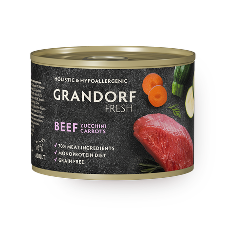 Консервы для собак Grandorf Fresh говядина, цукини, морковь