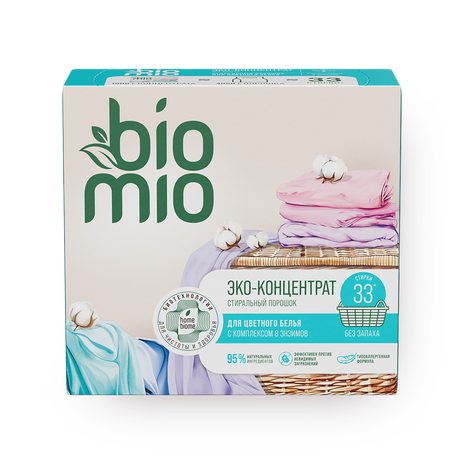 Стиральный порошок BioMio для цветного белья с ионами серебра