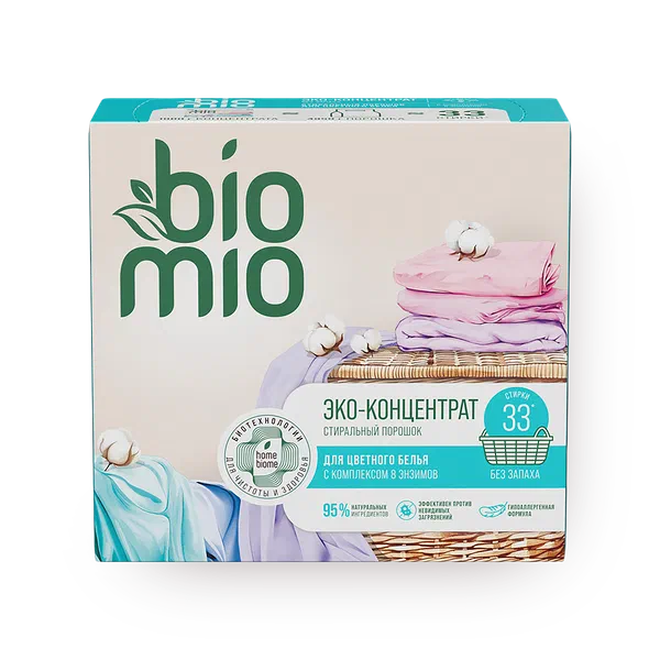 Стиральный порошок BioMio для цветного белья с ионами серебра