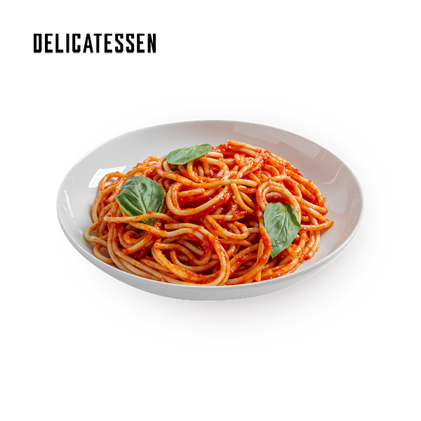Delicatessen Spaghetti with tomato sauce