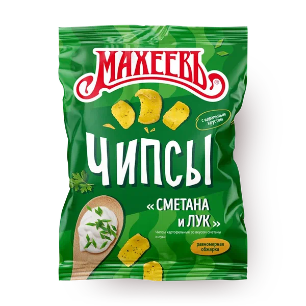 Чипсы картофельные «Махеевъ» со вкусом сметаны и лука
