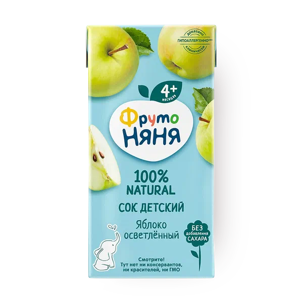 Сок «ФрутоНяня» яблоко осветлённый c 4 месяцев