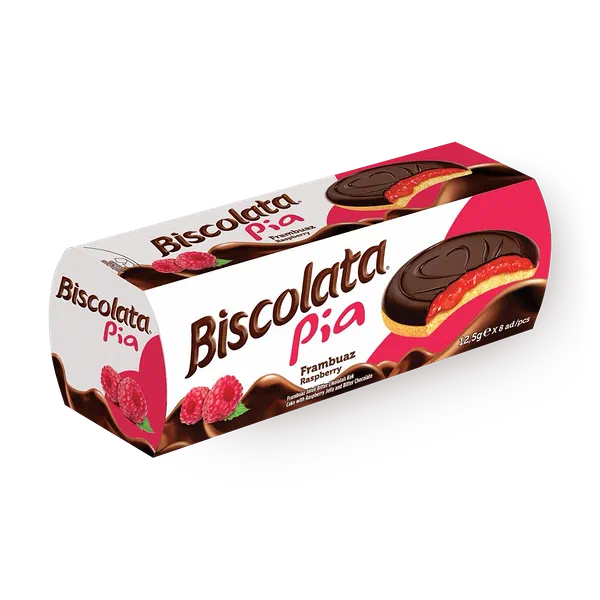 Печенье бисквитное Biscolata Pia с малиновым кремом