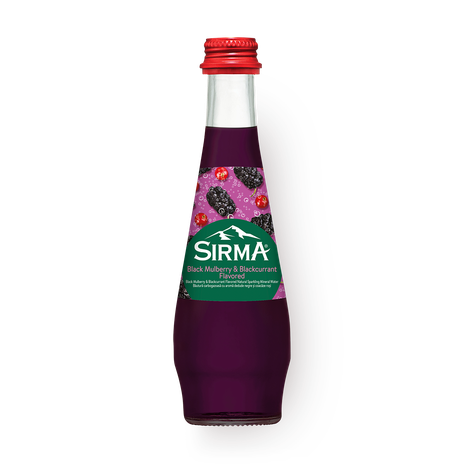 Вода минеральная Sirma чёрная шелковица и красная смородина газированная