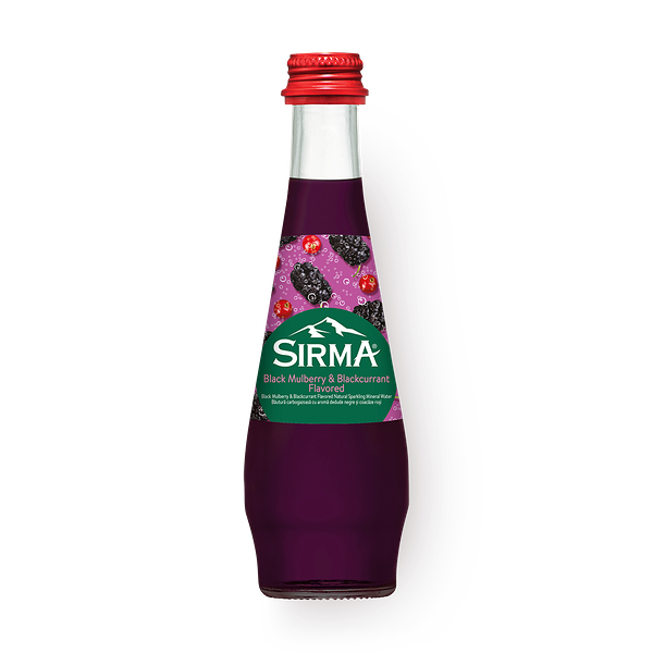 Вода минеральная Sirma чёрная шелковица и красная смородина газированная