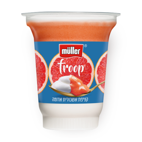 Muller Froop  Yogurt with red grapefruit whipped cream