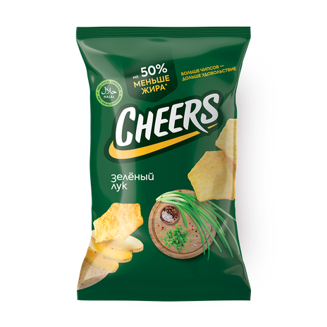 Чипсы картофельные Cheers со вкусом зеленого лука