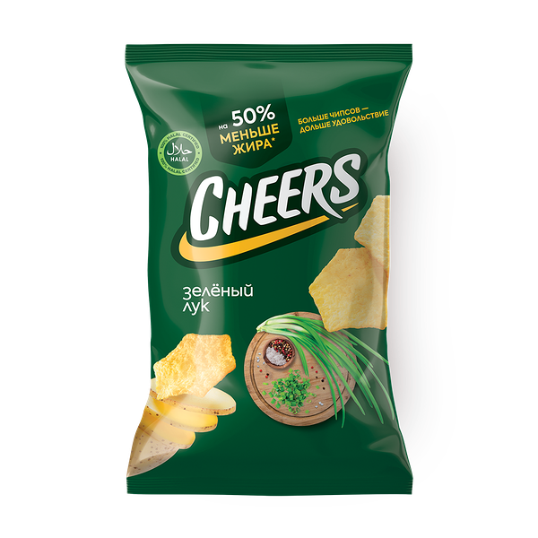 Чипсы картофельные Cheers со вкусом зеленого лука