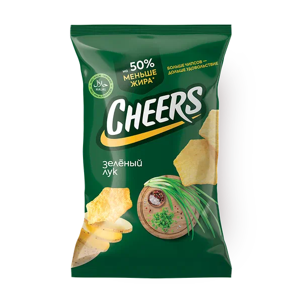 Чипсы картофельные Cheers со вкусом зеленого лука