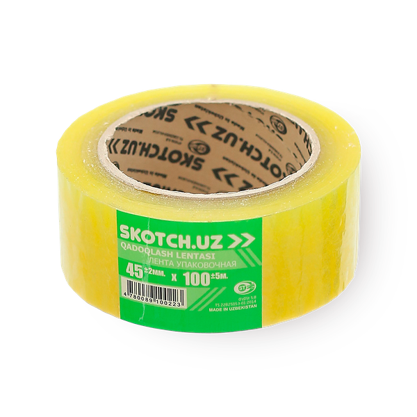 Клейкая лента упаковочная Skotch.uz полимерная 4,5 см х 100 м