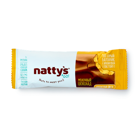 Батончик Nattys&Go! с арахисовой пастой без добавленного сахара